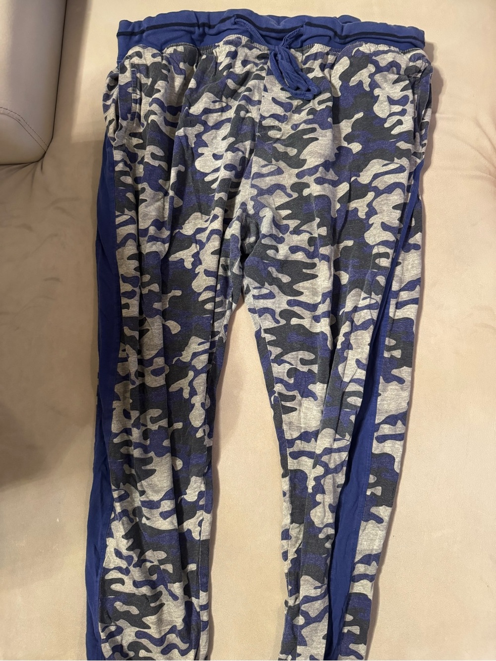Blue Camo Jogger Pants - Comfortable Pull-On Bottoms